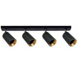 Lampa ścienno-sufitowa MARIBEL 4 GU10 czarno-złota + czarne pierścienie