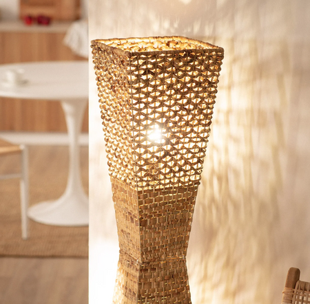 Lampa podłogowa BIJE z włókien naturalnych BOHO