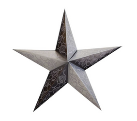 Gwiazda papierowa świąteczna 5-ramienna 60CM srebrna