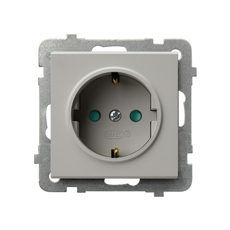 Ospel Sonata Kaszmir Gniazdo pojedyncze z uziemieniem schuko z przesłonami torów prądowych GP-1RSP/m/82