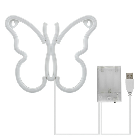 Dekoracja świetlna Neon LED "motyl", 22,5 x 19,5 cm