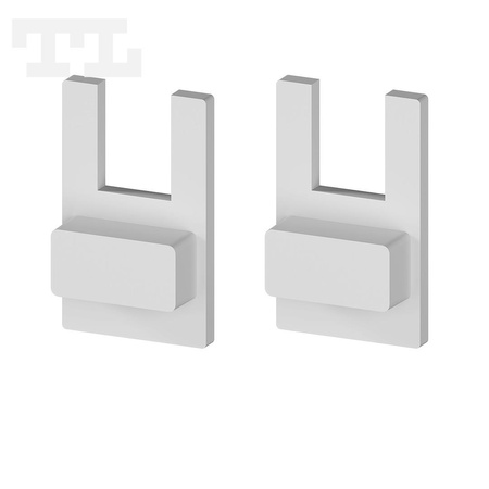 Komplet zaślepek bocznych szarych P10-3 z szybą (1 szt. z otworem, 1 szt bez otworu) (nr kat 7710311)