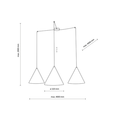 Lampa wisząca CONO Black 3xE27