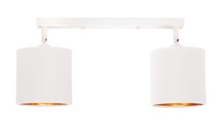 Lampa sufitowa reflektor 2xE27 listwa biało złota 40cm