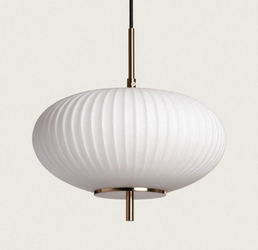 Lampa Wisząca z Metalu i Szkła BECA Oblade biała złota