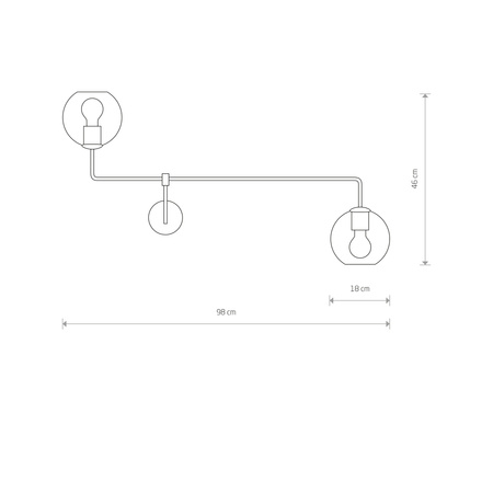 Nowodvorski Kinkiet metalowy szkło dymione MONACO