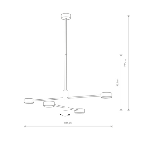 Nowodvorski Lampa wisząca biała metalowa ORBIT 