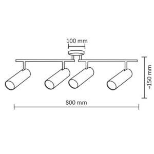 Lampa ruchoma ścienno-sufitowa LED GAVI-4 Biała 18W 3000K