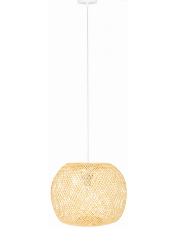 Bambusowa lampa wisząca  E27 Boho 40cm biała