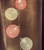 Lampki dekoracyjne COTTON BALLS 20xLED kule różowe szare na baterie 3xAA