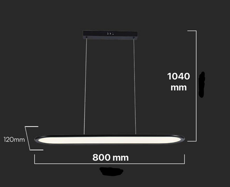 Oprawa Zwieszana V-TAC 24W LED Czarna VT-7821 4000K 3000lm