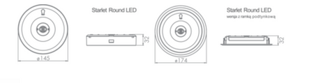 Oprawa awaryjna natynkowa Starlet Round LED SO 150 A 2H MT IP20 [BLK] / 90875