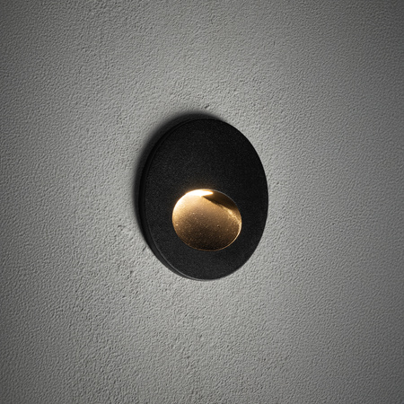 Zewnętrzna Oprawa ścienna wpuszczana AVA LED 3W 3000K 40lm wys.7cm dług.8.5cm IP54 | Czarny 11530