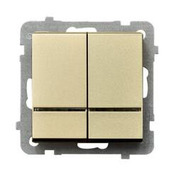 Łącznik dwugrupowy świecznikowy z podświetleniem niebieskim Ospel Sonata Szampański Złoty