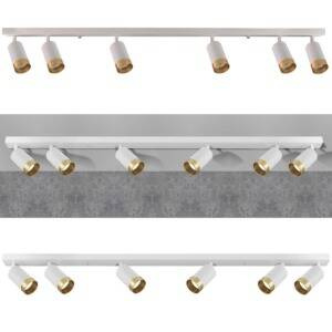 Lampa ścienno-sufitowa ARRAS 6 biało-złota GU10