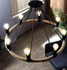 Lampa wisząca ze sznura konopnego 8xE27 