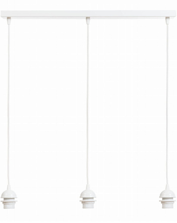 Lampa potrójna listwa biała wisząca gwint E27