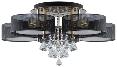 Lampa sufitowa Antila plafon 5xE27 LED z pilotem czarno złota