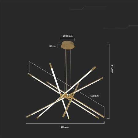 Oprawa Zwieszana V-TAC 42W LED Ściemnialna Biała VT-7922 3000K 4480lm