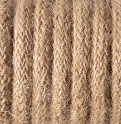 Dekoracyjny kabel przewód w oplocie  3x0,75 juta naturalna1m