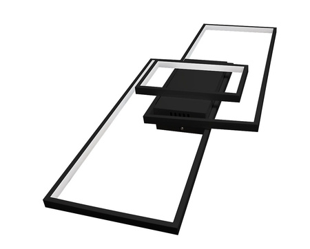 Plafon lampa LED Galaxis Vela 90W 83x36x8 cm czarny prostokątny + pilot