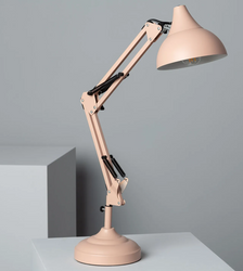 Lampka biurkowa FLEXO metalowa pastelowa różowa
