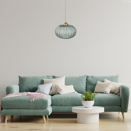 Lampa wisząca szklana złota szałwiowa BOTANICA