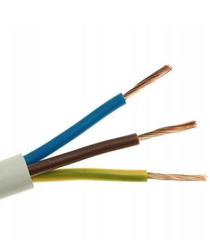 Przewód kabel H05VV-F OWY 3x2,5 biały na przedłużacz 1m