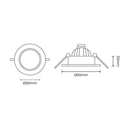 Oczko sufitowe szklane OKRĄGŁE. Kolor: BURSZTYN