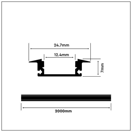 Profil aluminiowy biały wpuszczany 2mb zestaw