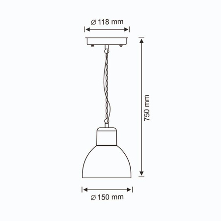 Lampa zewnętrzna wisząca ARNE 1xE27