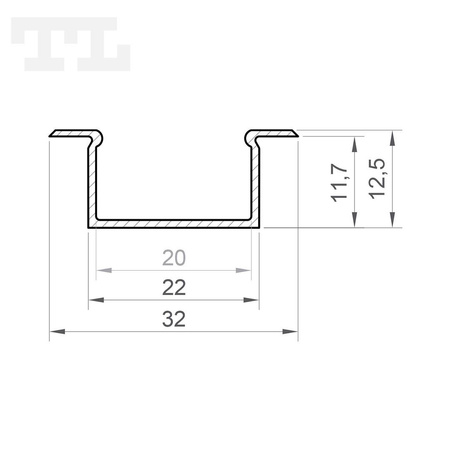 LED P14-2 Profil 1000 mm grafitowy lakierowany RAL 7016 (nr kat 86142017016)