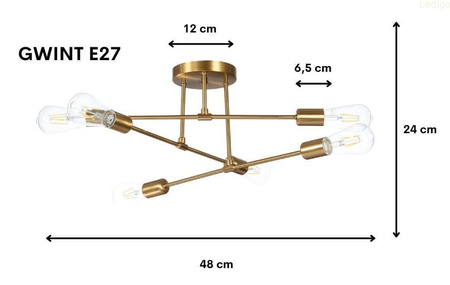 Lampa sufitowa MULTI PATYCZAK gold 6xE27