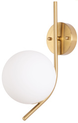 Kinkiet złoty Milano Aurora mleczna kula 1xE14