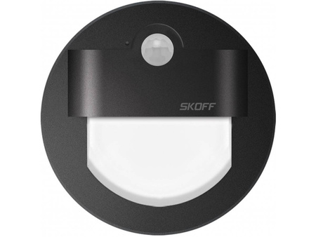 Oprawa schodowa z czujnikiem ruchu i zmierzchu Rueda LED PIR 120 Skoff 1W 10V DC czarny mat b. zimna