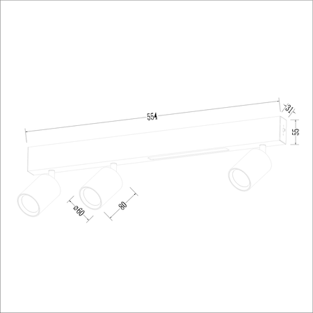 Lampa Sufitowa Magnet 9W+3xGU10 3000/4000K Czarny