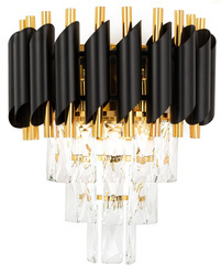 Kinkiet ścienny luksusowy kryształowy Luxury Czarny 2xE14