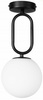 Lampa sufitowa Milano black pojedyńcza mleczna kula
