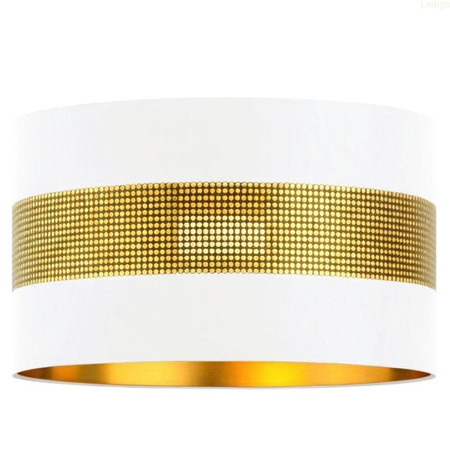 Abażur walec Oro Deluxe biało złoty 30cm E27