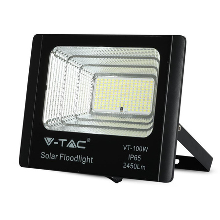 Projektor LED Solarny V-TAC 35W Czarny IP65, Pilot, Timer VT-100W 6000K 2450lm