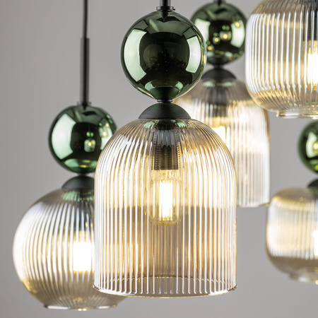 SOPHIA GREEN COGNAC LAMPA WISZĄCA 6XE14