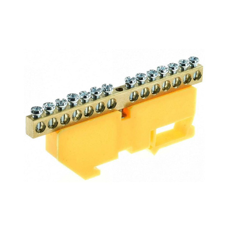 Listwa zerowa zacisk LZU-14-YE (7x16+7x16) ZÓŁTA