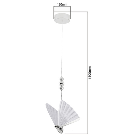 Lampa wisząca 1xLED wisząca chrom