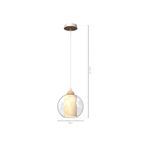 Lampa wisząca TELA 1xE27 fi20 szkło