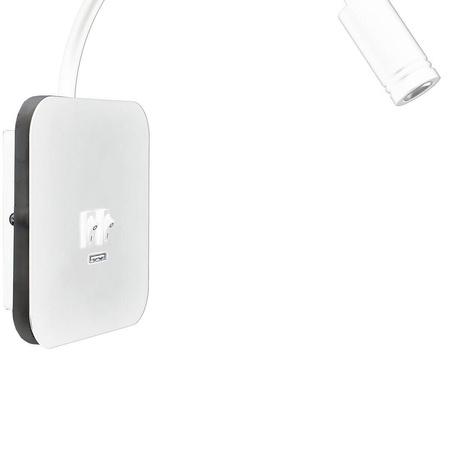 Lampka nocna Kinkiet LED Z USB BASE 8W+2W biały