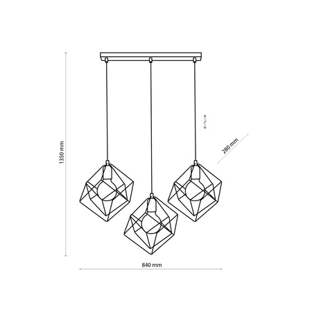 Lampa wisząca ALAMBRE 3xE27 listwa