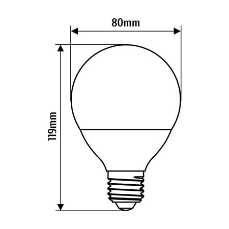 Żarówka LED E27 G80 8W ciepła 3000K 