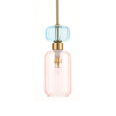 Szklana lampa wisząca MOLLY PINK 1xE14