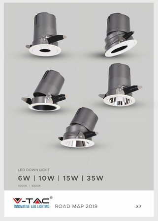 Oprawa LED Downlight V-TAC 35W COB CREE CRI95+ UGR19 24st VT-2936 4000K 2300lm 5 Lat Gwarancji