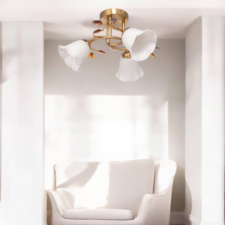 Lampa sufitowa potrójna plafon z kryształkami 3xE27